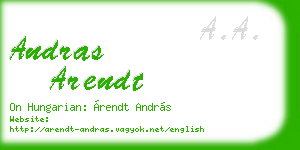 andras arendt business card